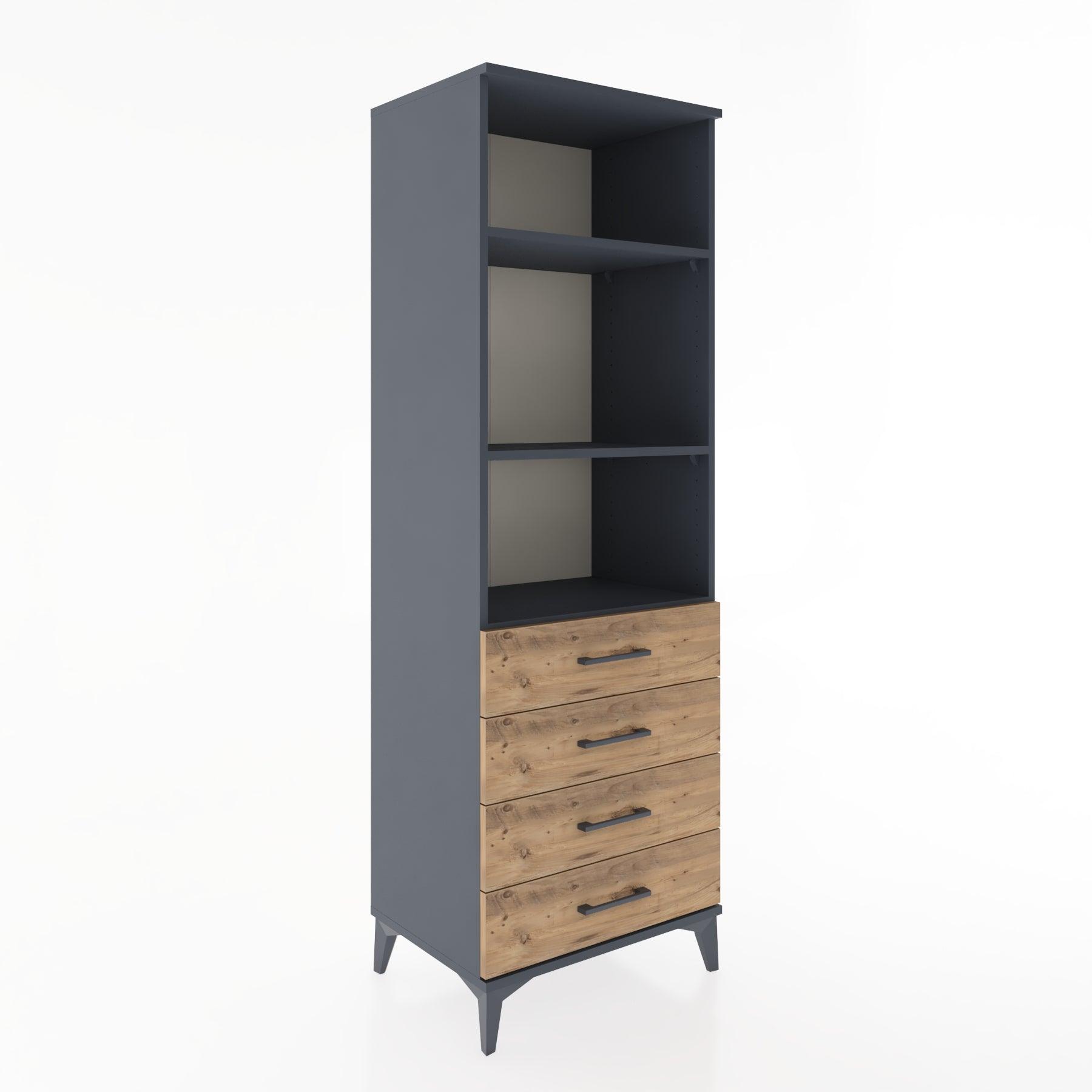 Woodntry Modular Cabinet Anthracite 60x44x170 cm with Drawers and Shelves CR36-2