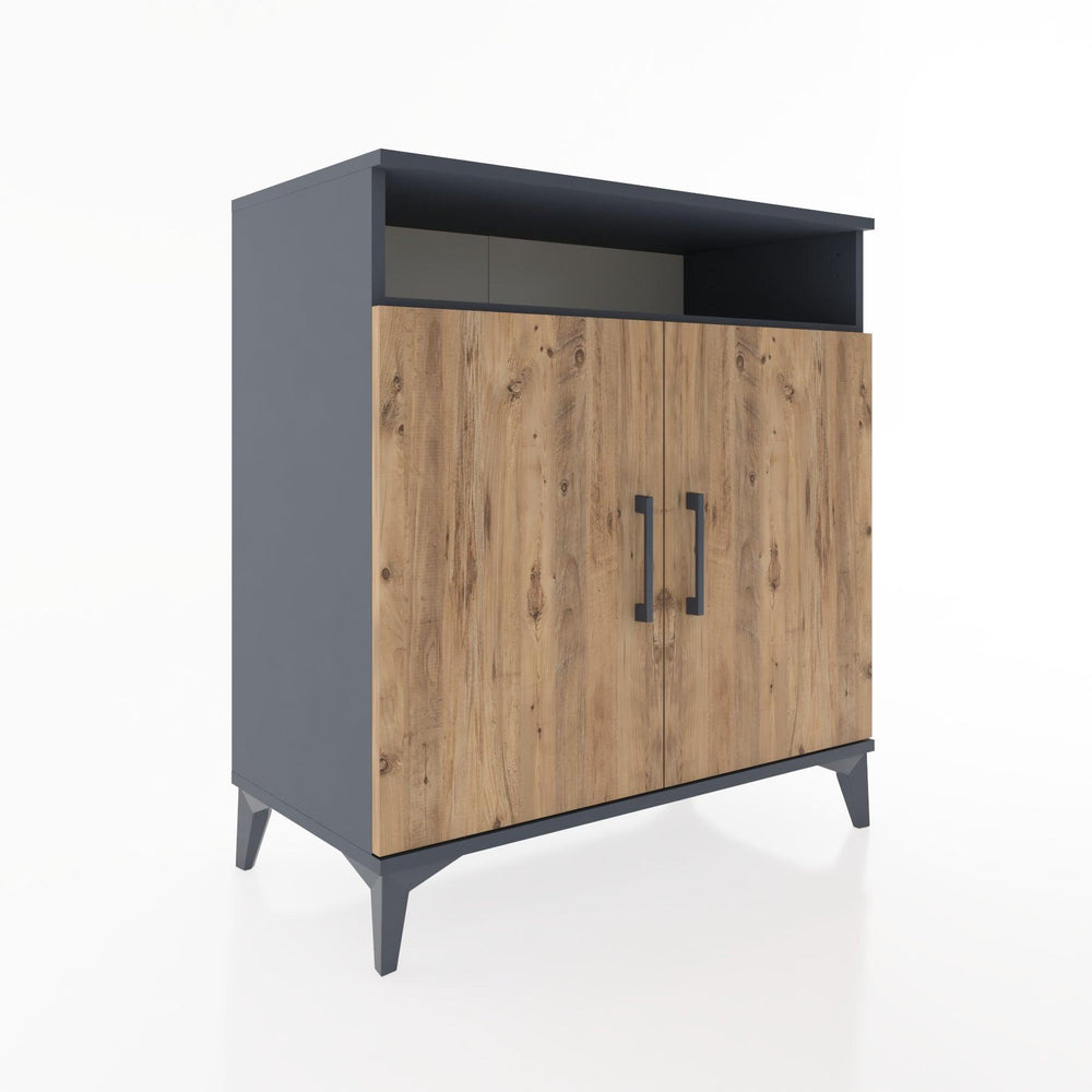 Woodntry Modüler Şifonyer Antrasit 88x44x84 cm Kapaklı ve Raflı KR83-2