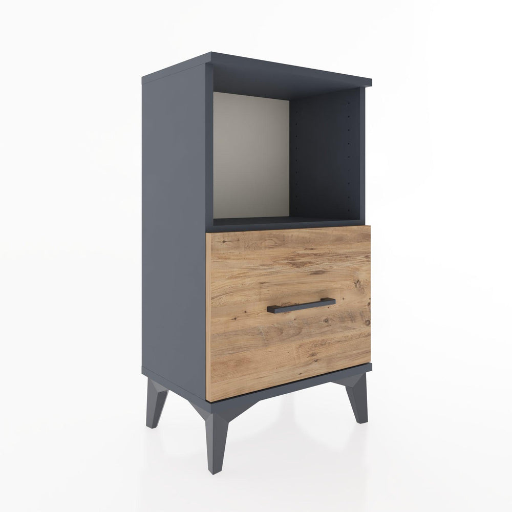Woodntry Modüler Komodin Tek Çekmece ve Raflı V2 44x30x68 cm Antrasit - Woodntry