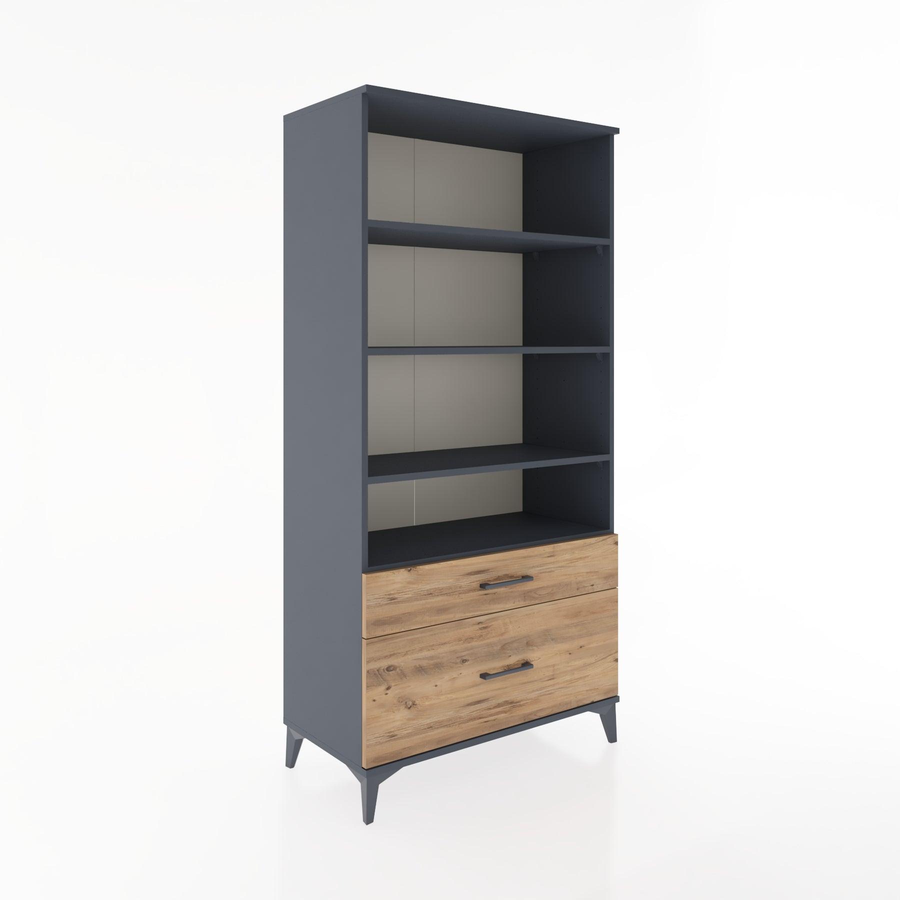 Woodntry Modular Cabinet Anthracite 88x44x170 cm with Drawers and Shelves CR43-2