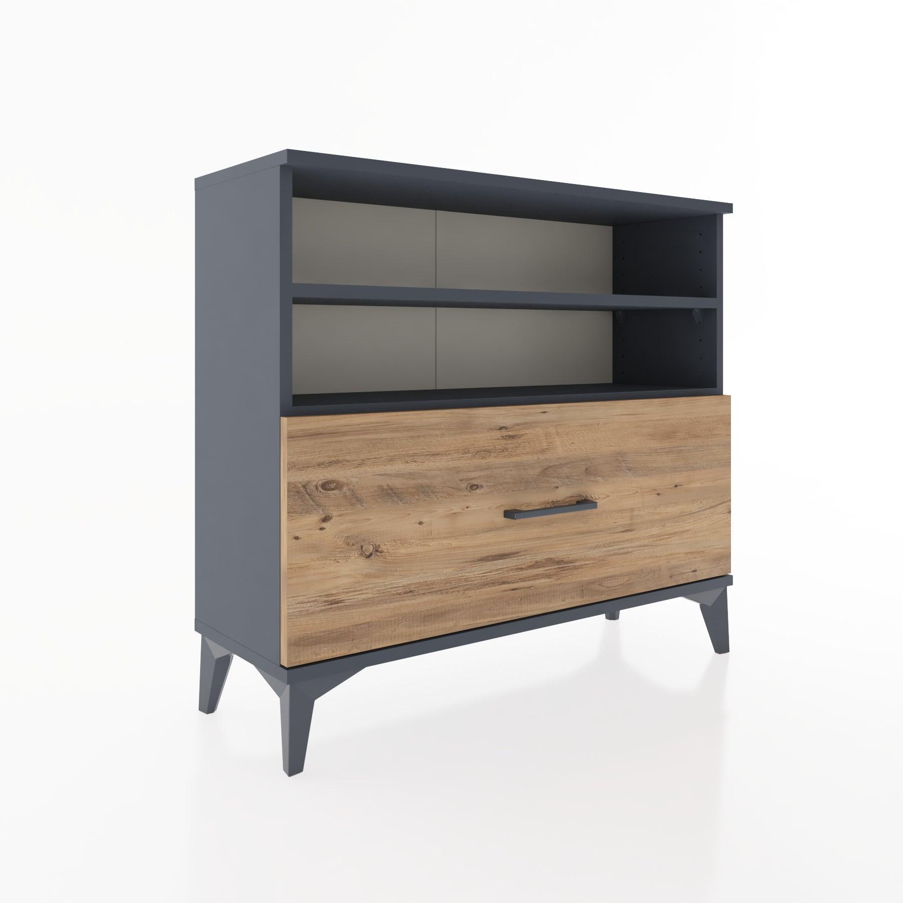 Woodntry Modüler Şifonyer Raf ve Çekmece V1 88x30x68 cm Antrasit - Woodntry