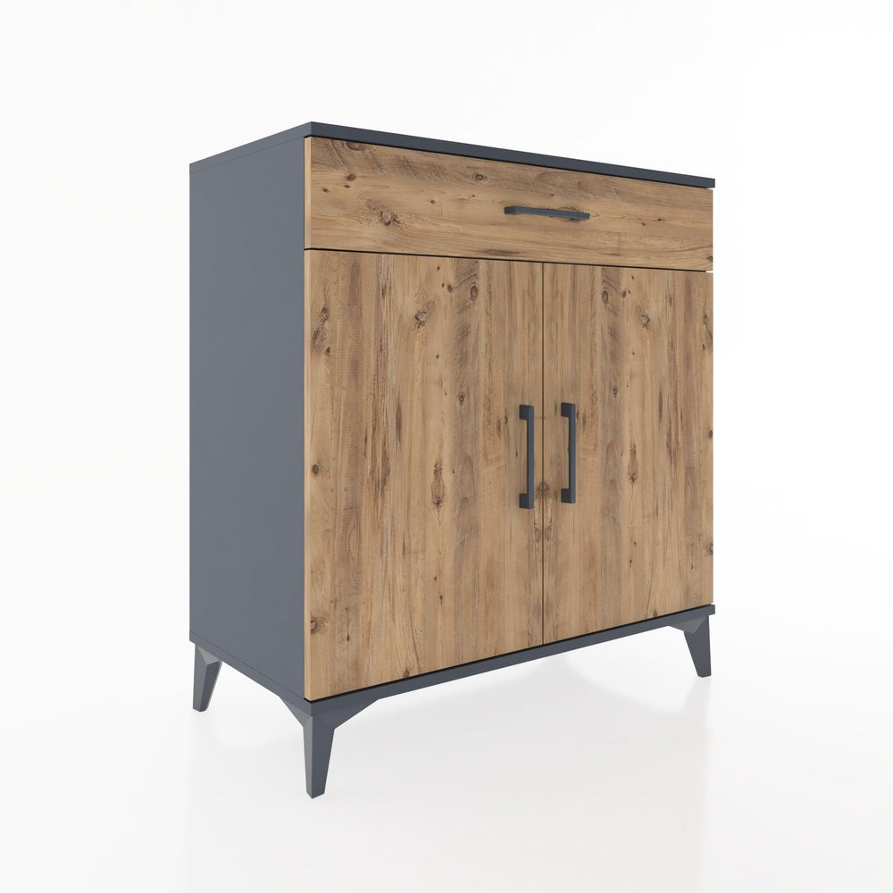 Woodntry Modüler Şifonyer Antrasit 88x44x84 cm Kapaklı ve Çekmeceli KC78-2