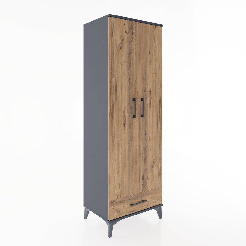 Woodntry Modular Cabinet Anthracite 60x44x170 cm with Doors and Drawers KC8-2
