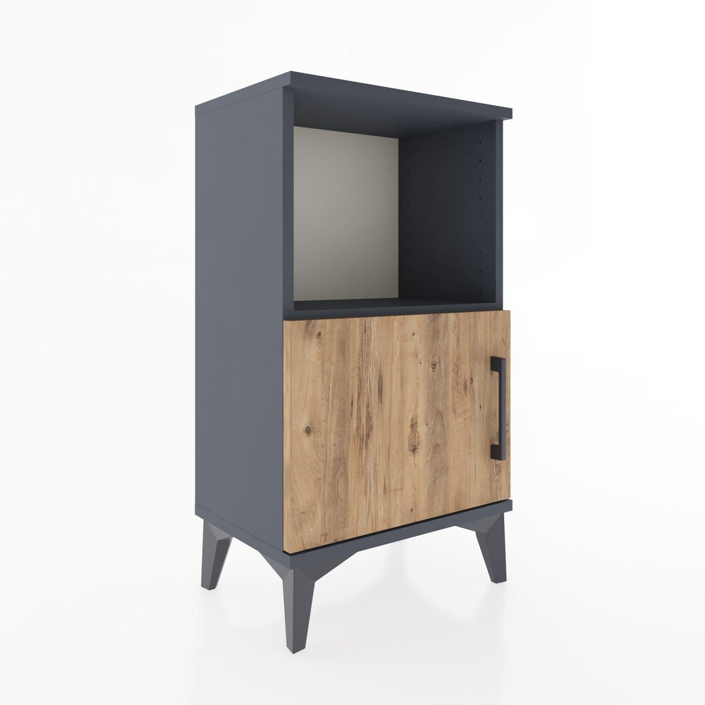 Woodntry Modüler Komodin Raf ve Tek Kapaklı V1 44x30x68 cm Antrasit - Woodntry