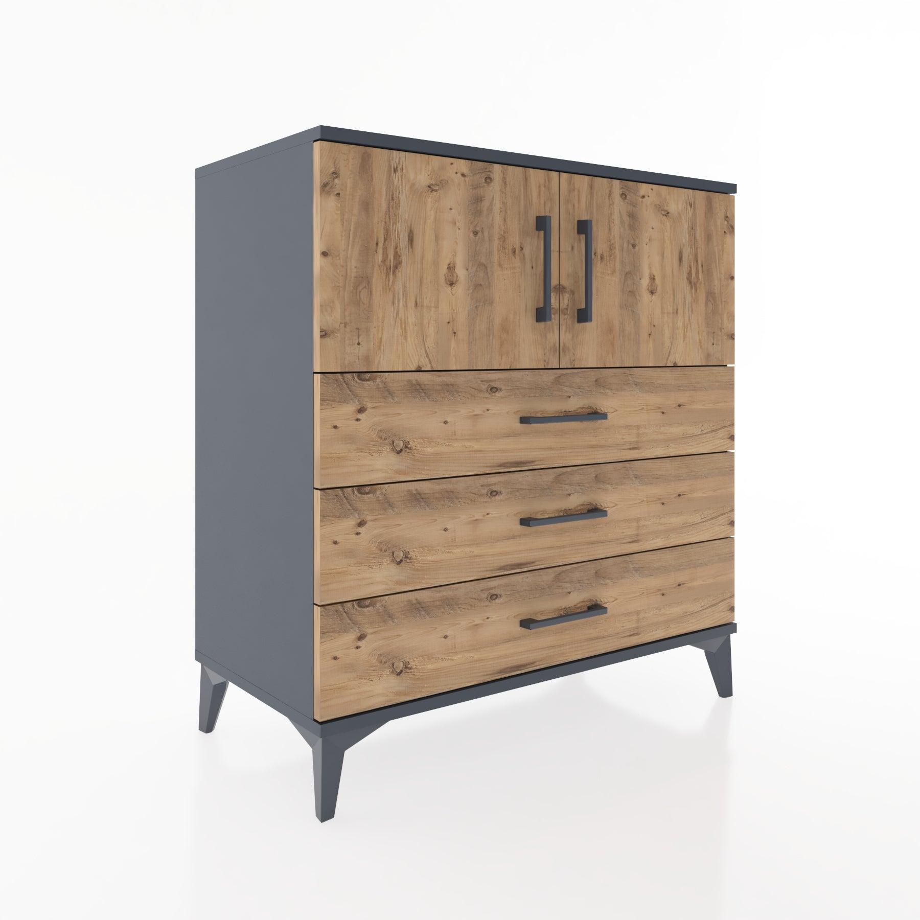 Woodntry Modular Dresser Anthracite 88x44x84 cm with Cover and Drawer KC97-2