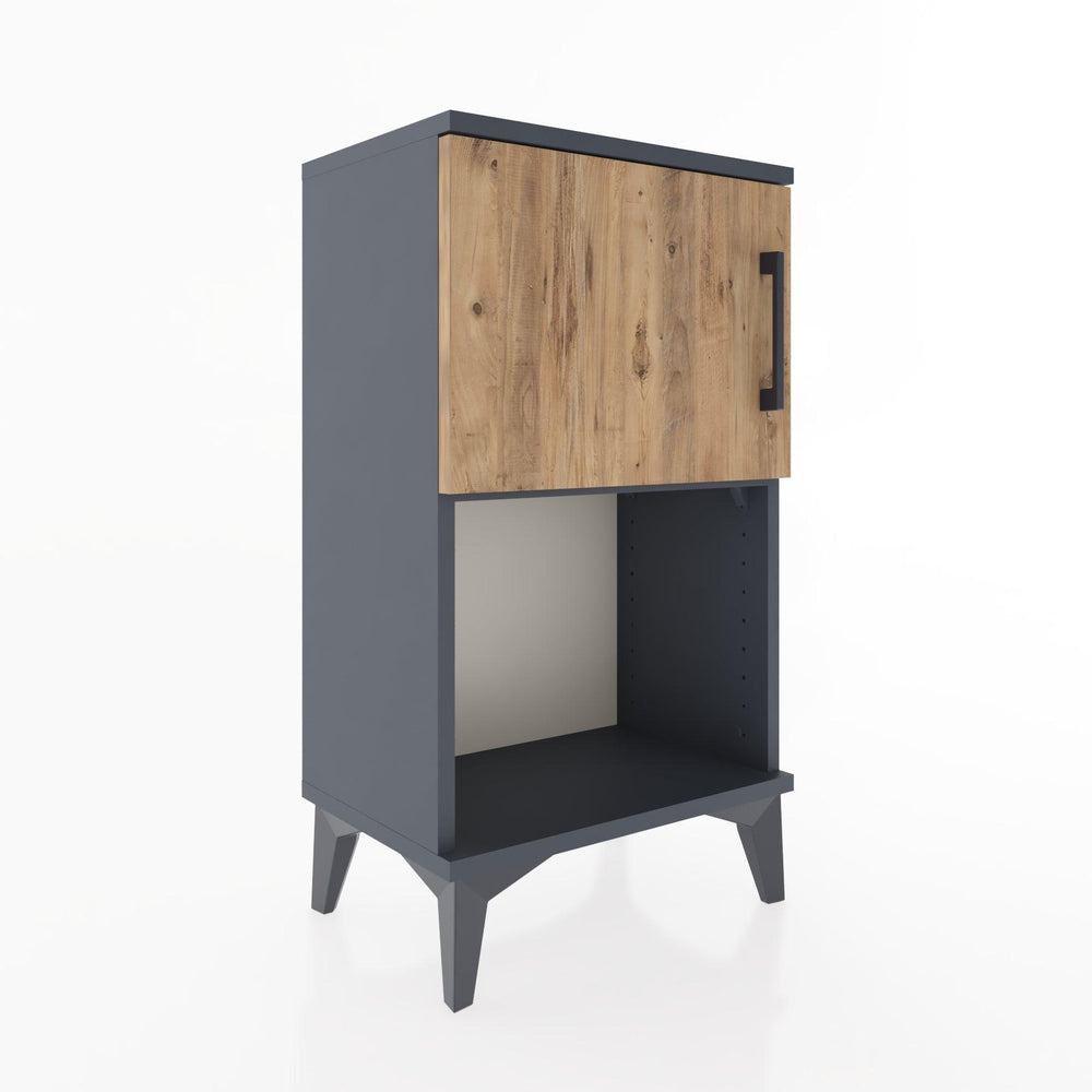 Woodntry Modüler Komodin Raf ve Tek Kapaklı V2 44x30x68 cm Antrasit - Woodntry