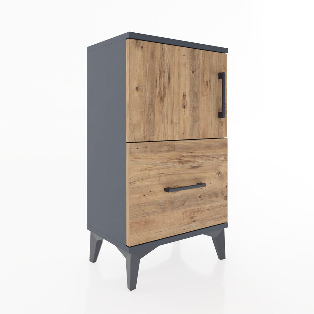 Woodntry Modüler Komodin Çekmece ve Kapaklı V2 44x30x68 cm Antrasit - Woodntry