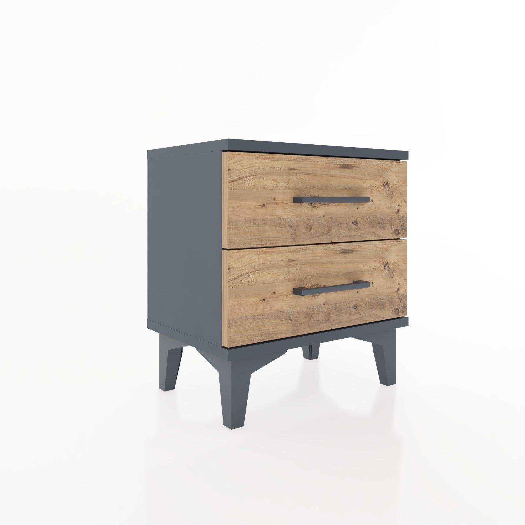 Woodntry Modüler Komodin İki Çekmeceli 44x30x36 cm Antrasit - Woodntry