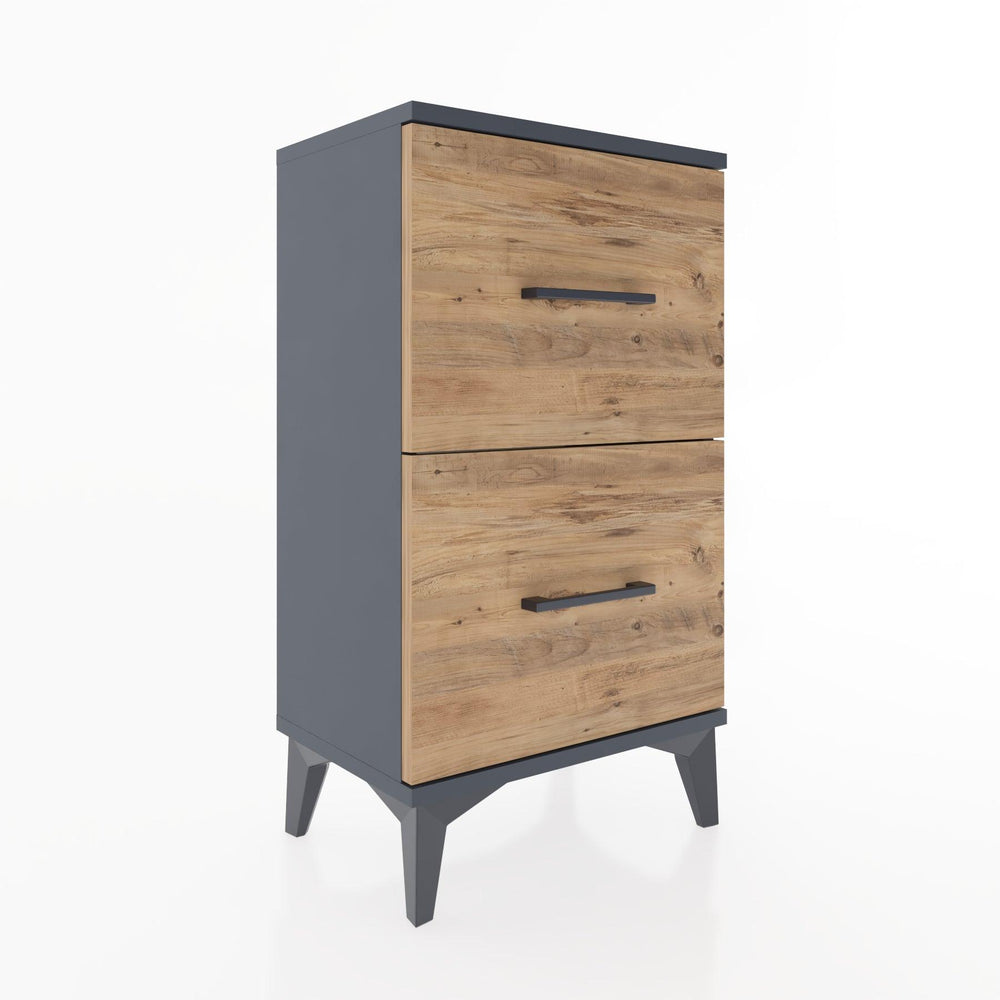 Woodntry Modüler Komodin İki Çekmeceli 44x30x68 cm Antrasit - Woodntry