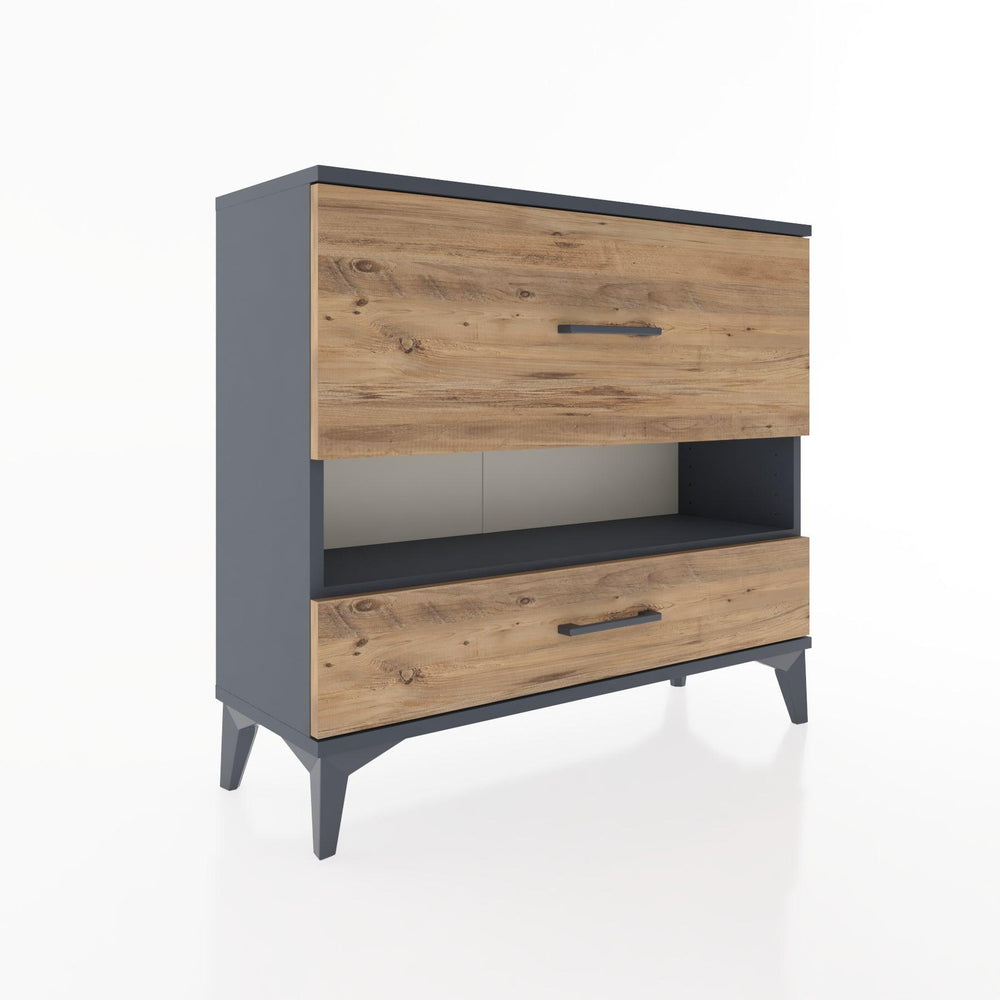 Woodntry Modüler Şifonyer İki Çekmeceli V10 88x30x68 cm Antrasit - Woodntry