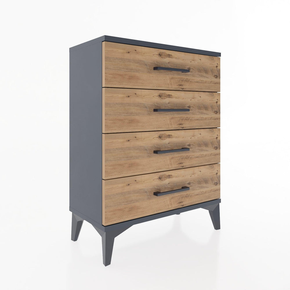 Woodntry Modüler Komodin Antrasit 60x30x68 cm Çekmeceli C1-2