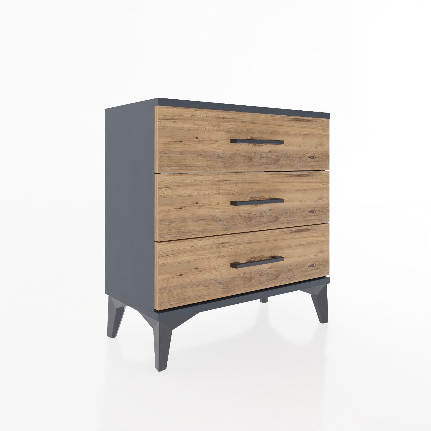 Woodntry Modular Nightstand Anthracite 60x30x52 cm Drawer C1-2