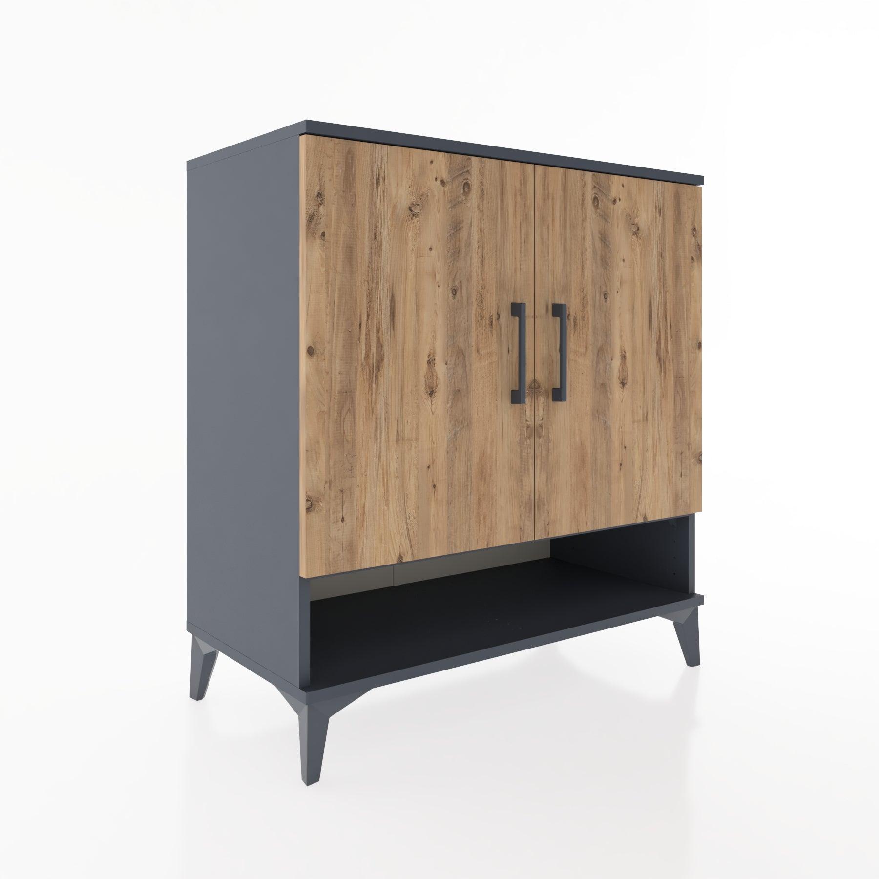 Woodntry Modular Dresser Anthracite 88x44x84 cm with Cover and Shelf KR75-2