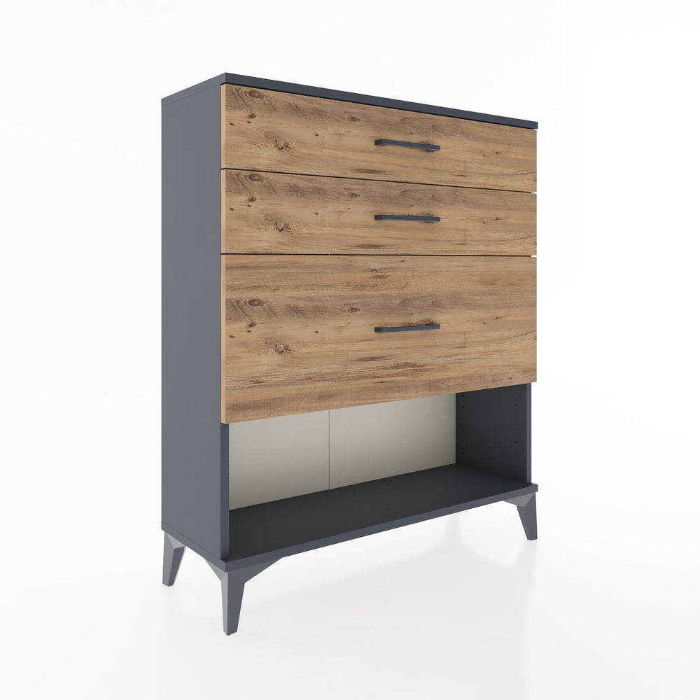 Woodntry Modular Dresser Anthracite 88x30x94 cm with Drawers and Shelves CR15-2