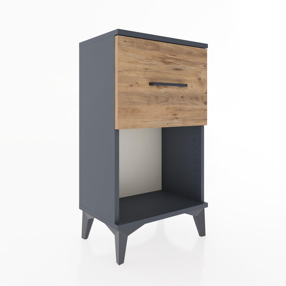 Woodntry Modüler Komodin Tek Çekmece ve Raflı V1 44x30x68 cm Antrasit - Woodntry