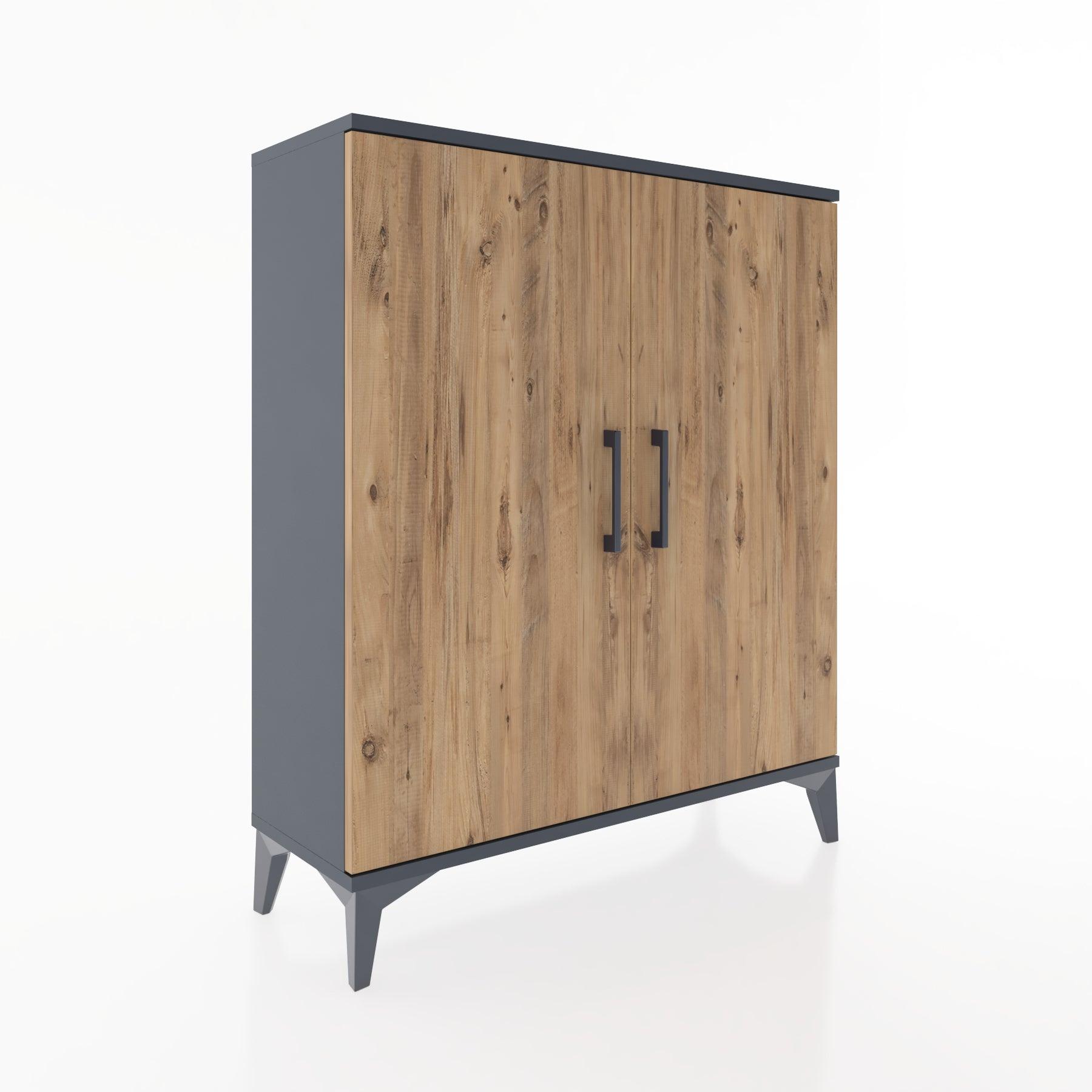 Woodntry Modüler Şifonyer Antrasit 88x30x94 cm Kapaklı K5-2