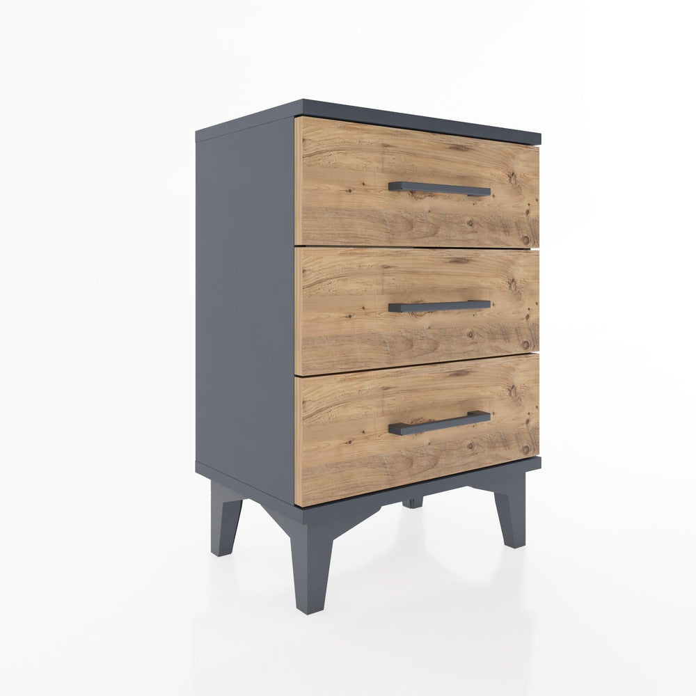 Woodntry Modüler Komodin Üç Çekmeceli 44x30x52 cm Antrasit - Woodntry