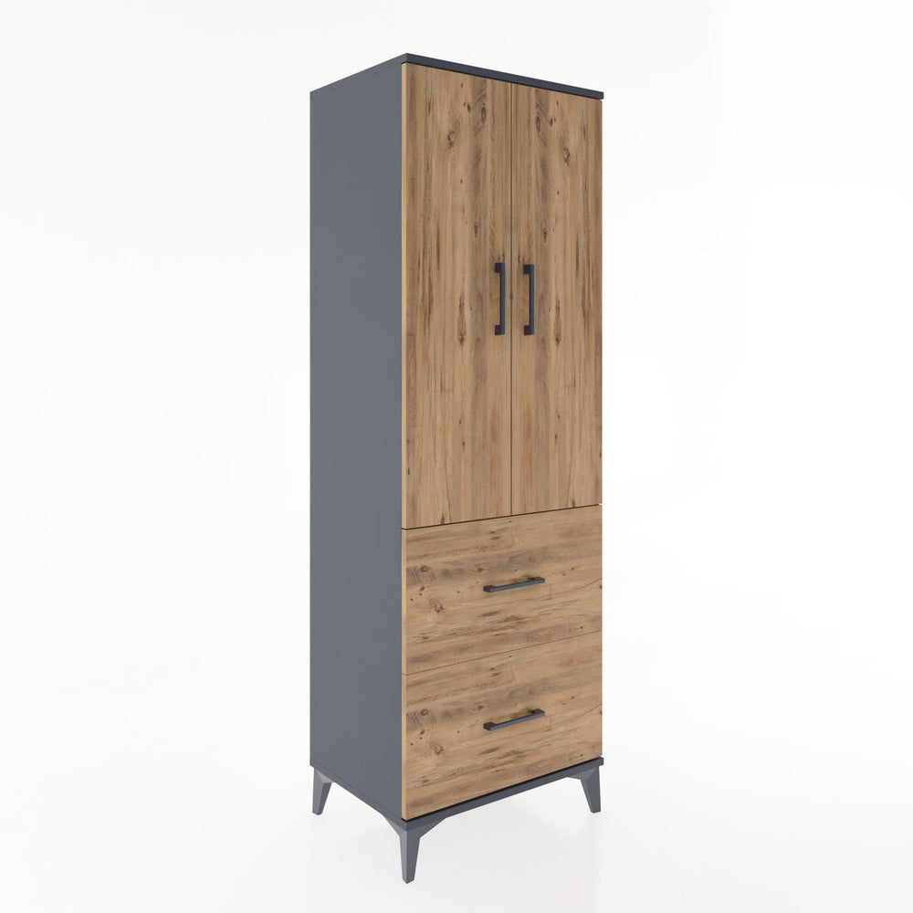 Woodntry Modular Cabinet Anthracite 60x44x170 cm with Doors and Drawers KC21-2