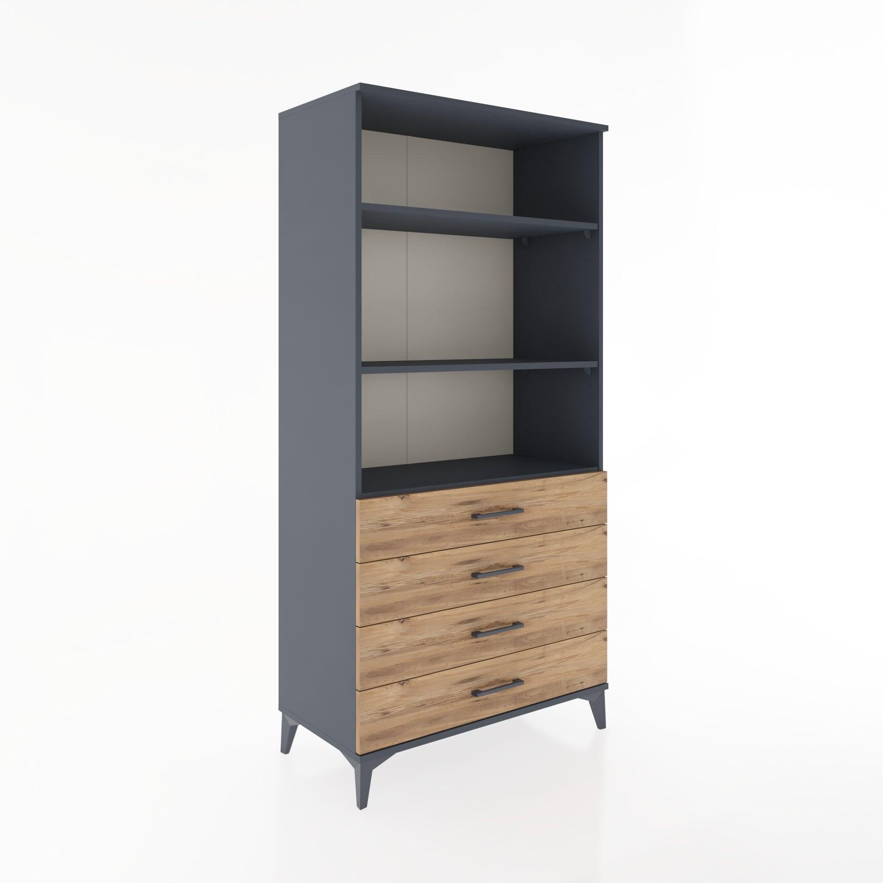 Woodntry Modular Cabinet Anthracite 88x44x170 cm with Drawers and Shelves CR36-2