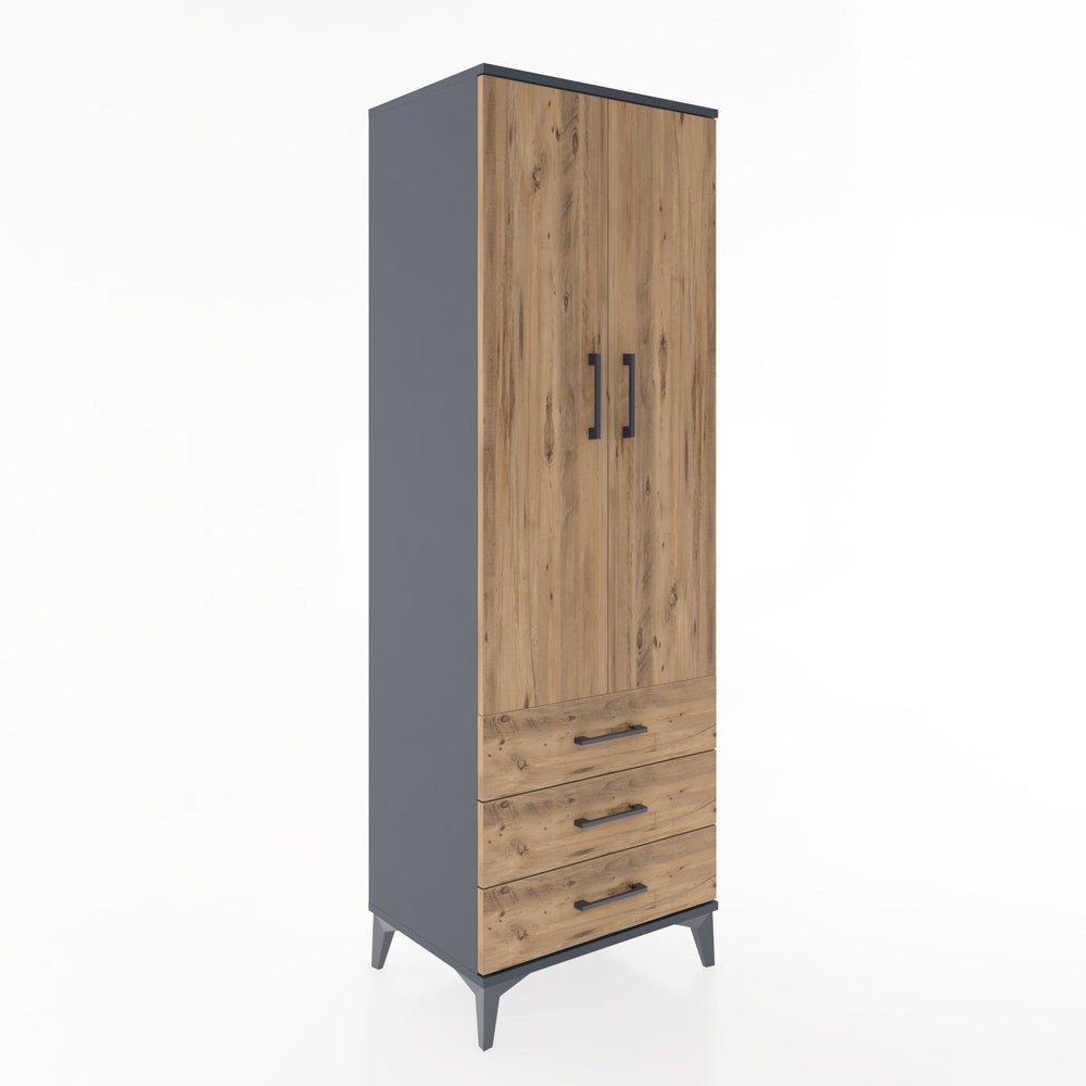 Woodntry Modular Cabinet Anthracite 60x44x170 cm with Doors and Drawers KC28-2