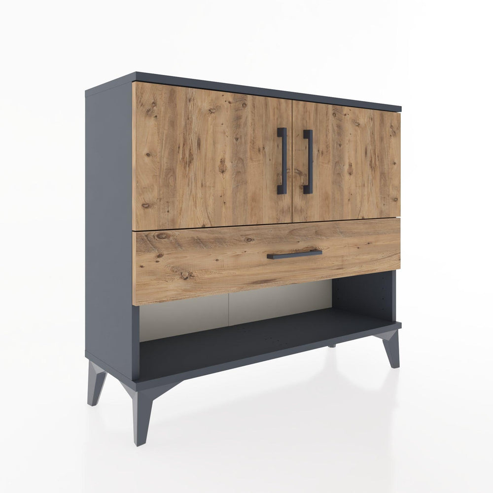 Woodntry Modüler Şifonyer Kapak ve Çekmeceli V4 88x30x68 cm Antrasit - Woodntry