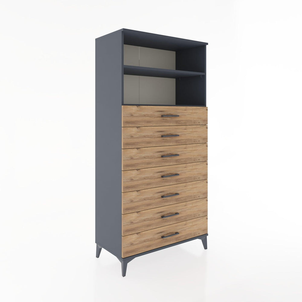 Woodntry Modular Cabinet Anthracite 88x44x170 cm with Drawers and Shelves CR33-2
