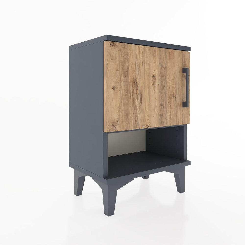 Woodntry Modüler Komodin Tek Kapak ve Raflı 44x30x52 cm Antrasit - Woodntry