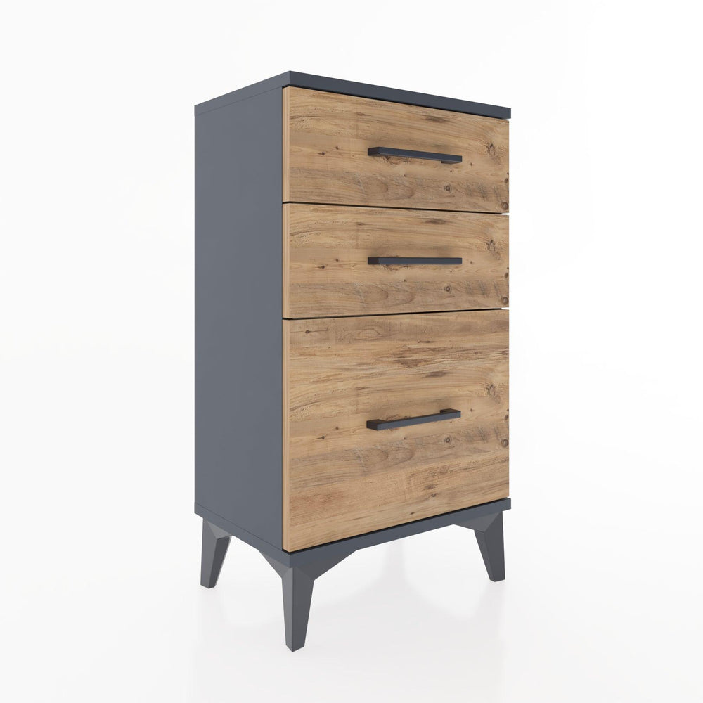 Woodntry Modüler Komodin Üç Çekmeceli V2 44x30x68 cm Antrasit - Woodntry