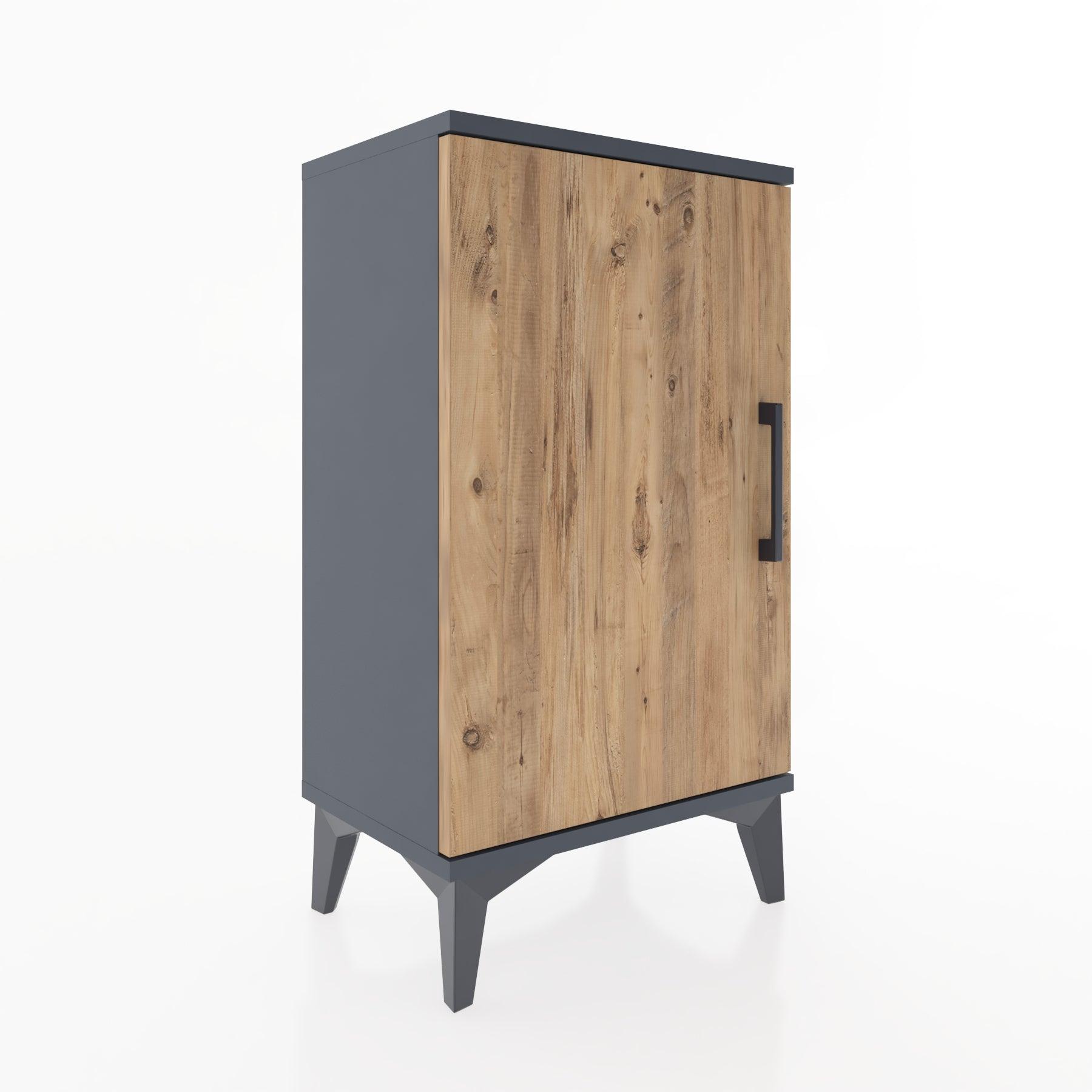 Woodntry Modüler Komodin Tek Kapaklı 44x30x68 cm Antrasit - Woodntry