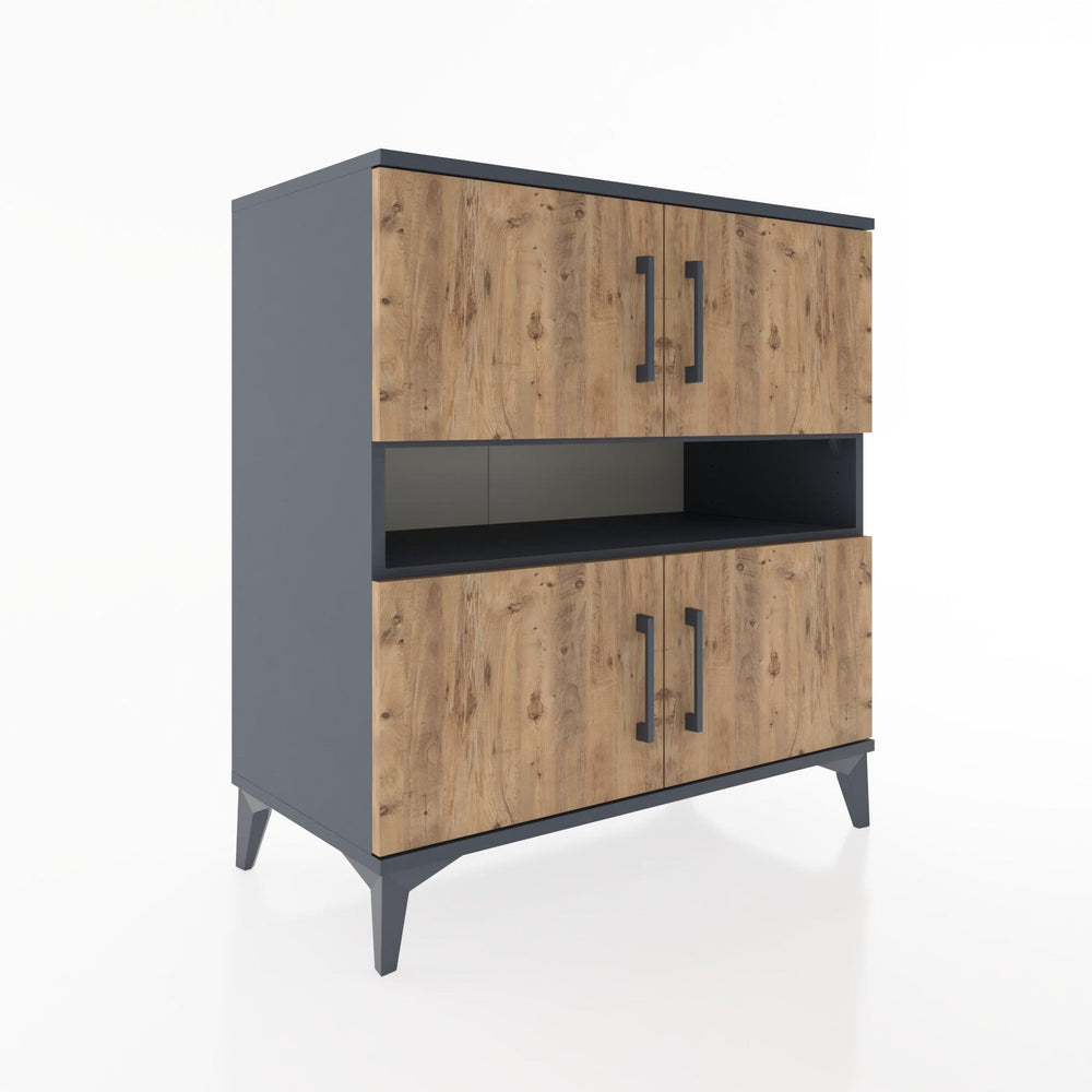 Woodntry Modular Dresser Anthracite 88x44x84 cm with Cover and Shelf KR104-2