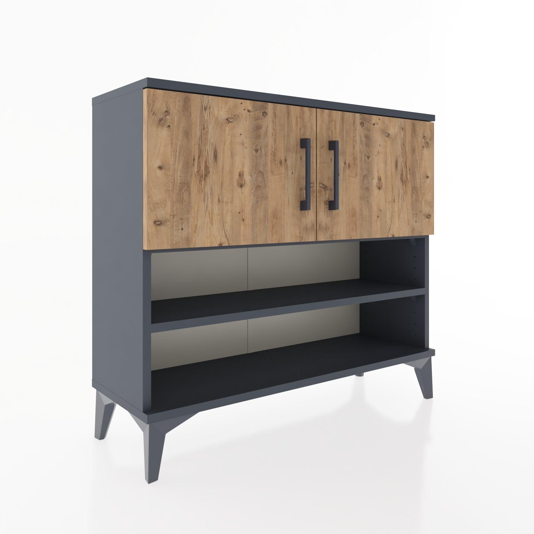 Woodntry Modüler Şifonyer İki Kapak ve Raflı V2 88x30x68 cm Çam - Woodntry
