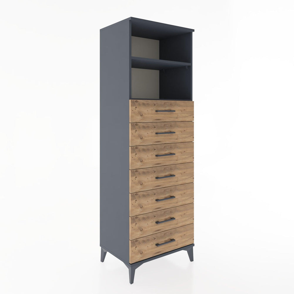 Woodntry Modular Cabinet Anthracite 60x44x170 cm with Drawers and Shelves CR33-2