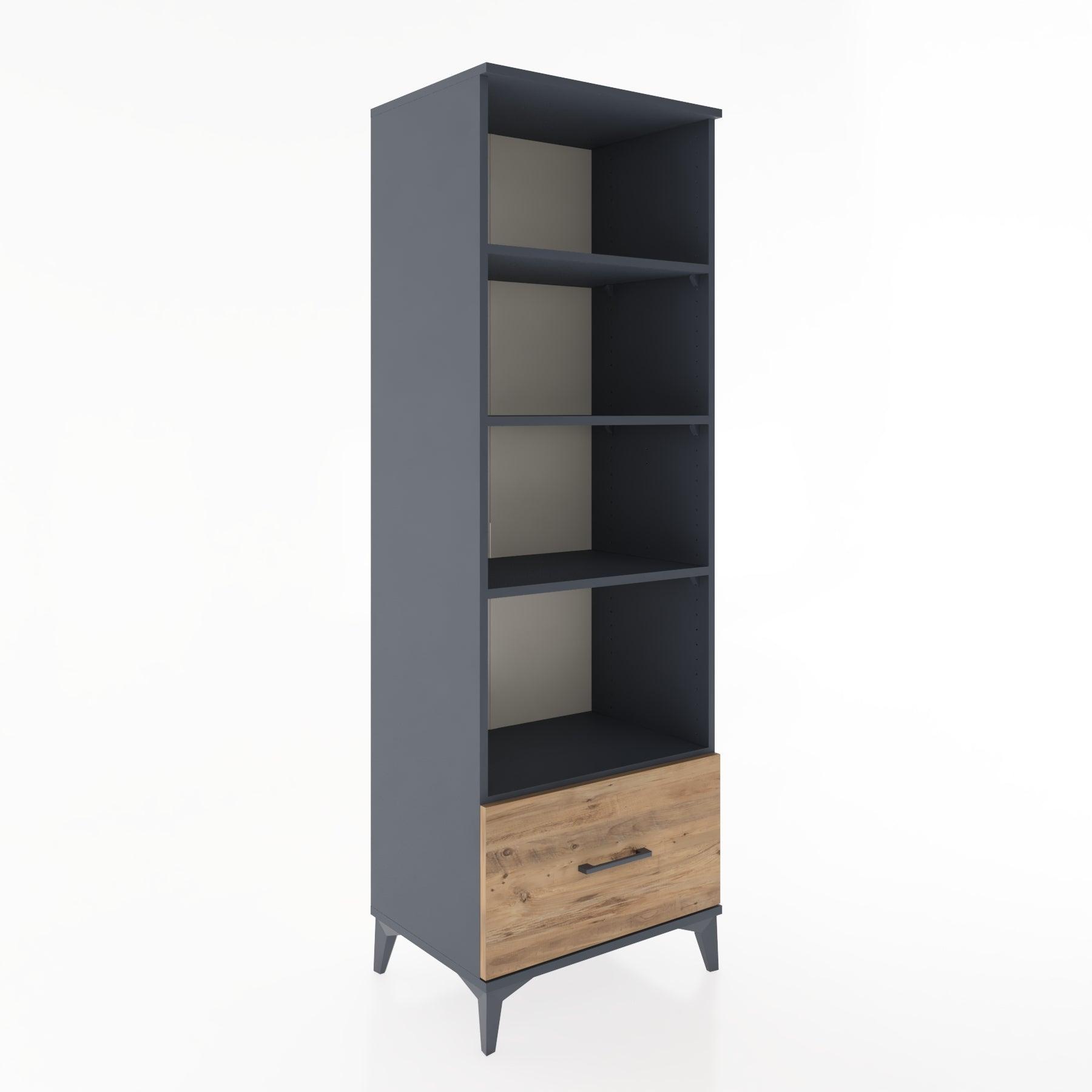 Woodntry Modular Cabinet Anthracite 60x44x170 cm with Drawers and Shelves CR44-2