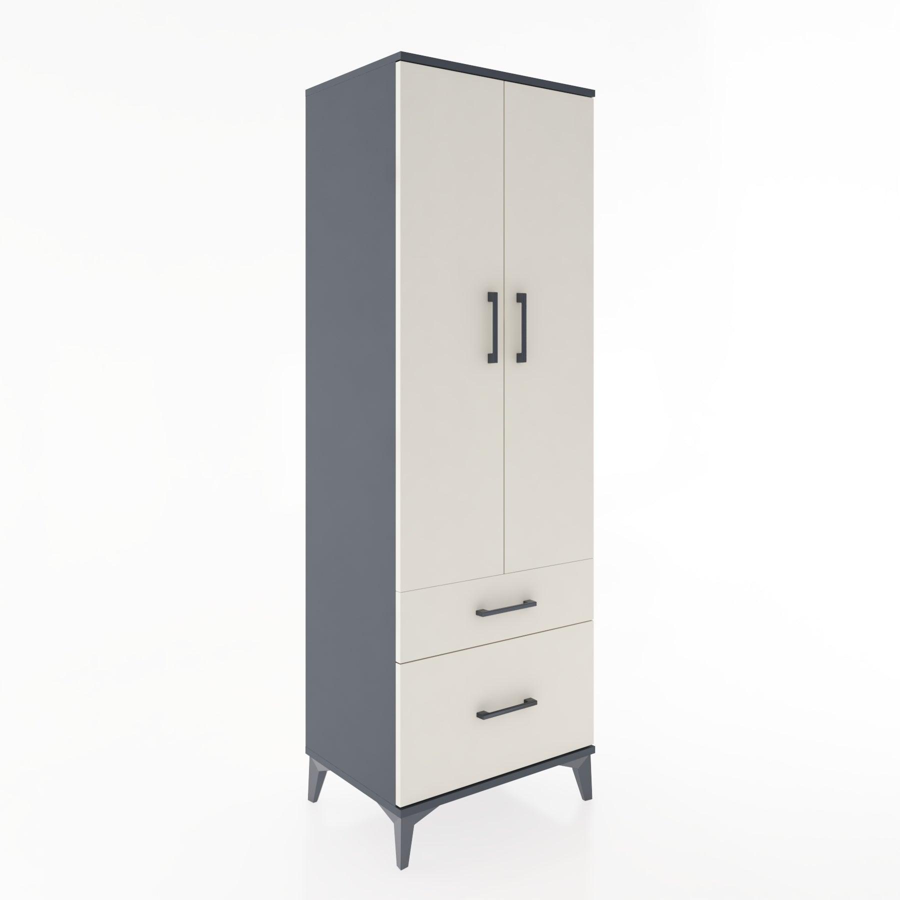 Woodntry Modular Cabinet Anthracite 60x44x170 cm with Doors and Drawers KC15-2