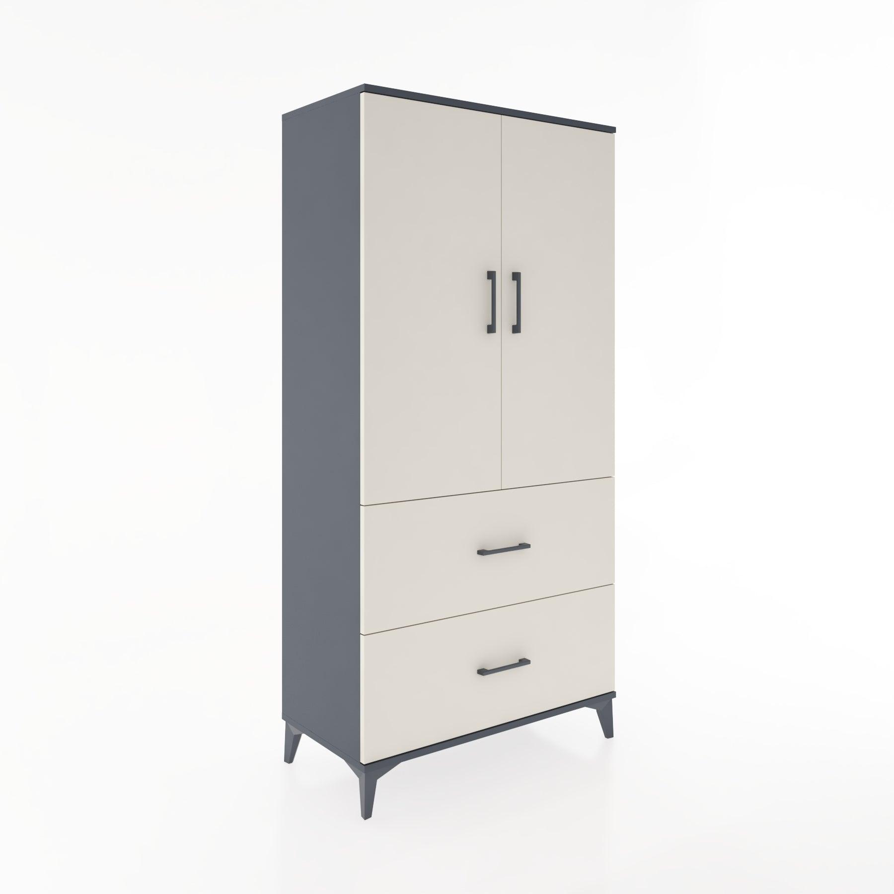 Woodntry Modular Cabinet Anthracite 88x44x170 cm with Doors and Drawers KC21-2