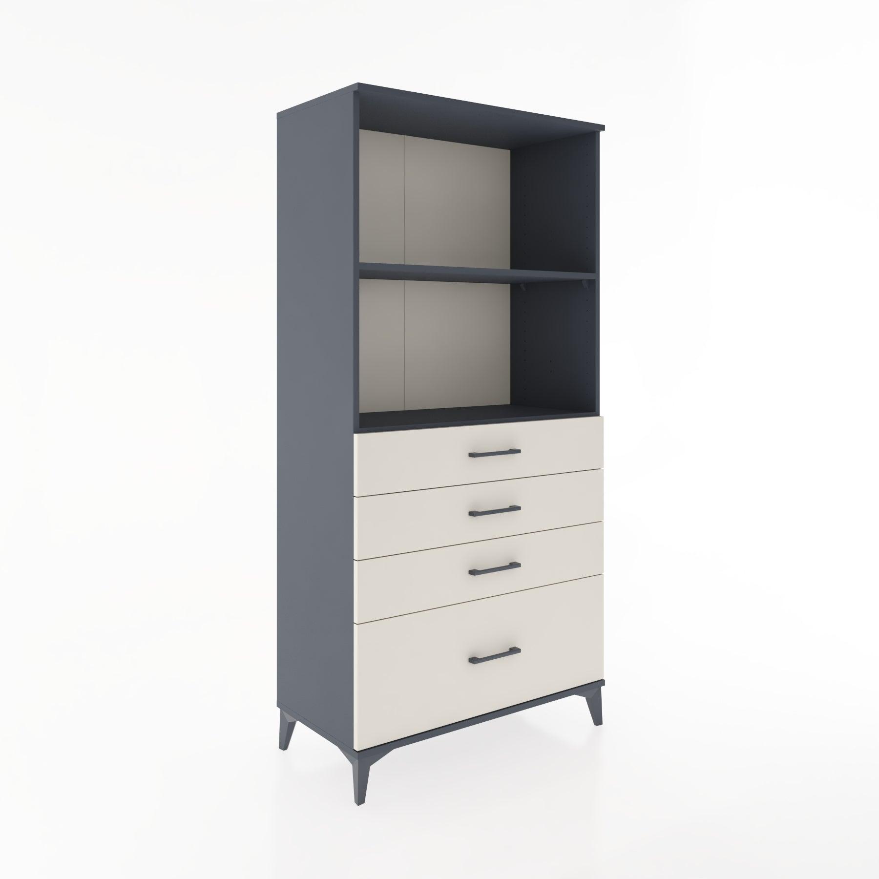 Woodntry Modular Cabinet Anthracite 88x44x170 cm with Drawers and Shelves CR41-2