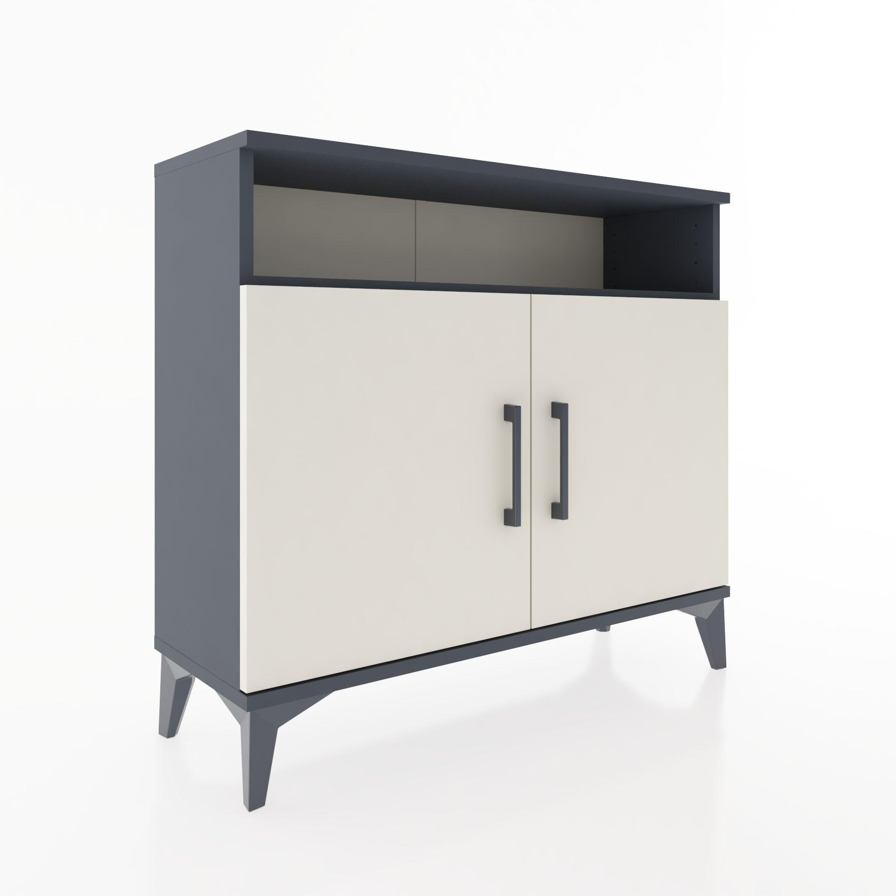 Woodntry Modüler Şifonyer Raf ve İki Kapaklı V1 88x30x68 cm Antrasit - Woodntry