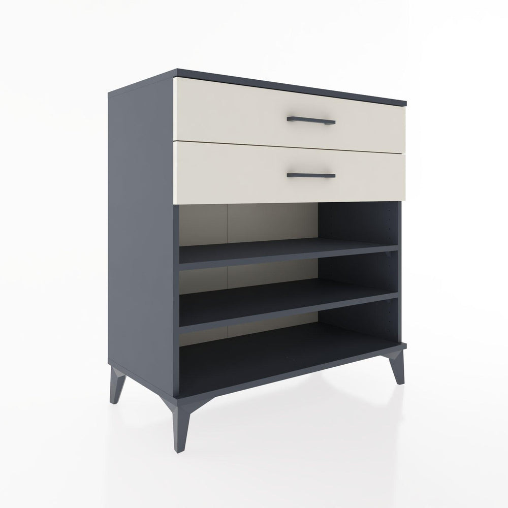 Woodntry Modüler Şifonyer Antrasit 88x44x84 cm Çekmeceli ve Raflı CR13-2