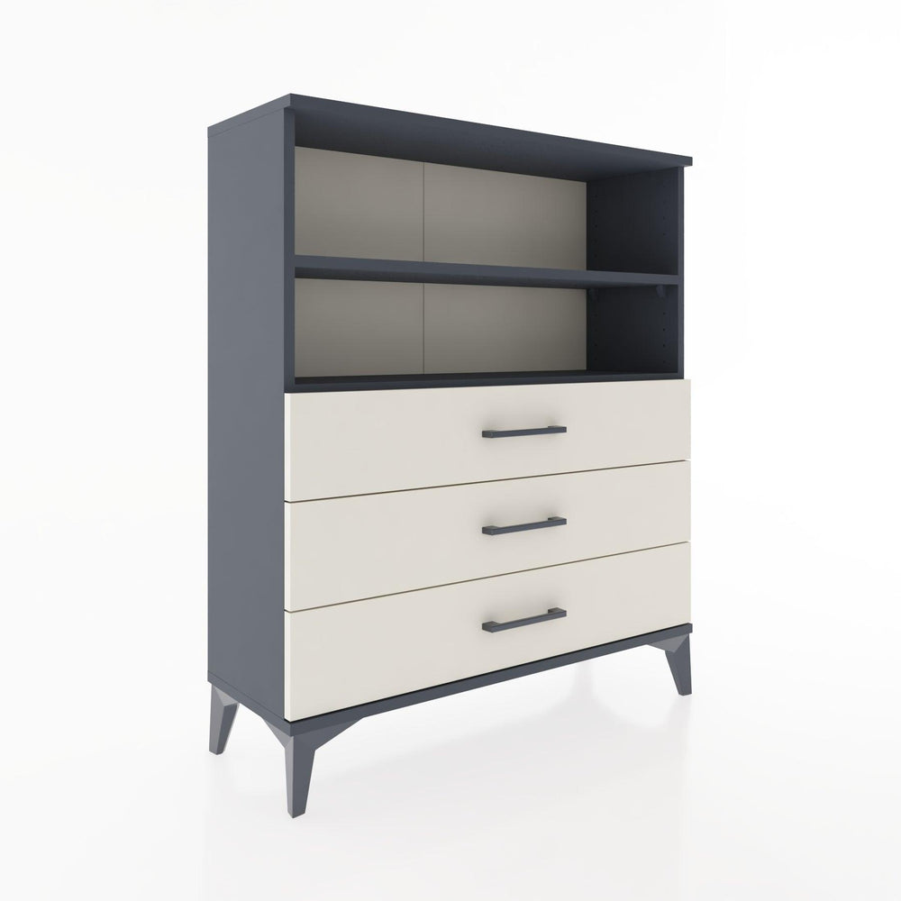 Woodntry Modüler Şifonyer Antrasit 88x30x94 cm Çekmeceli ve Raflı CR18-2