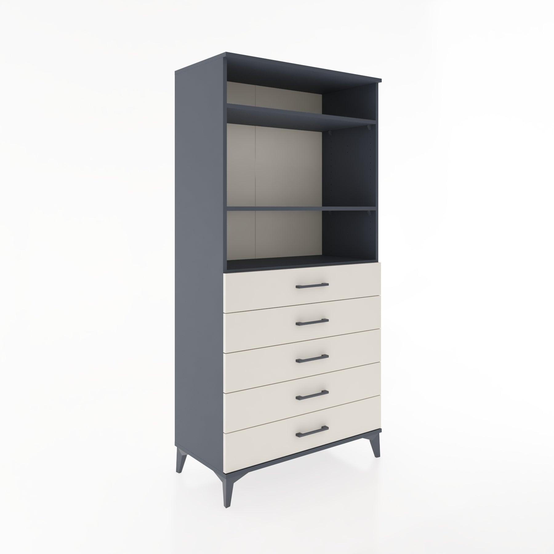 Woodntry Modular Cabinet Anthracite 88x44x170 cm with Drawers and Shelves CR35-2
