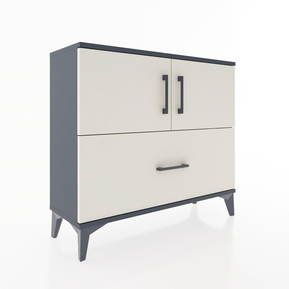 Woodntry Modüler Şifonyer Kapak ve Çekmeceli V2 88x30x68 cm Antrasit - Woodntry