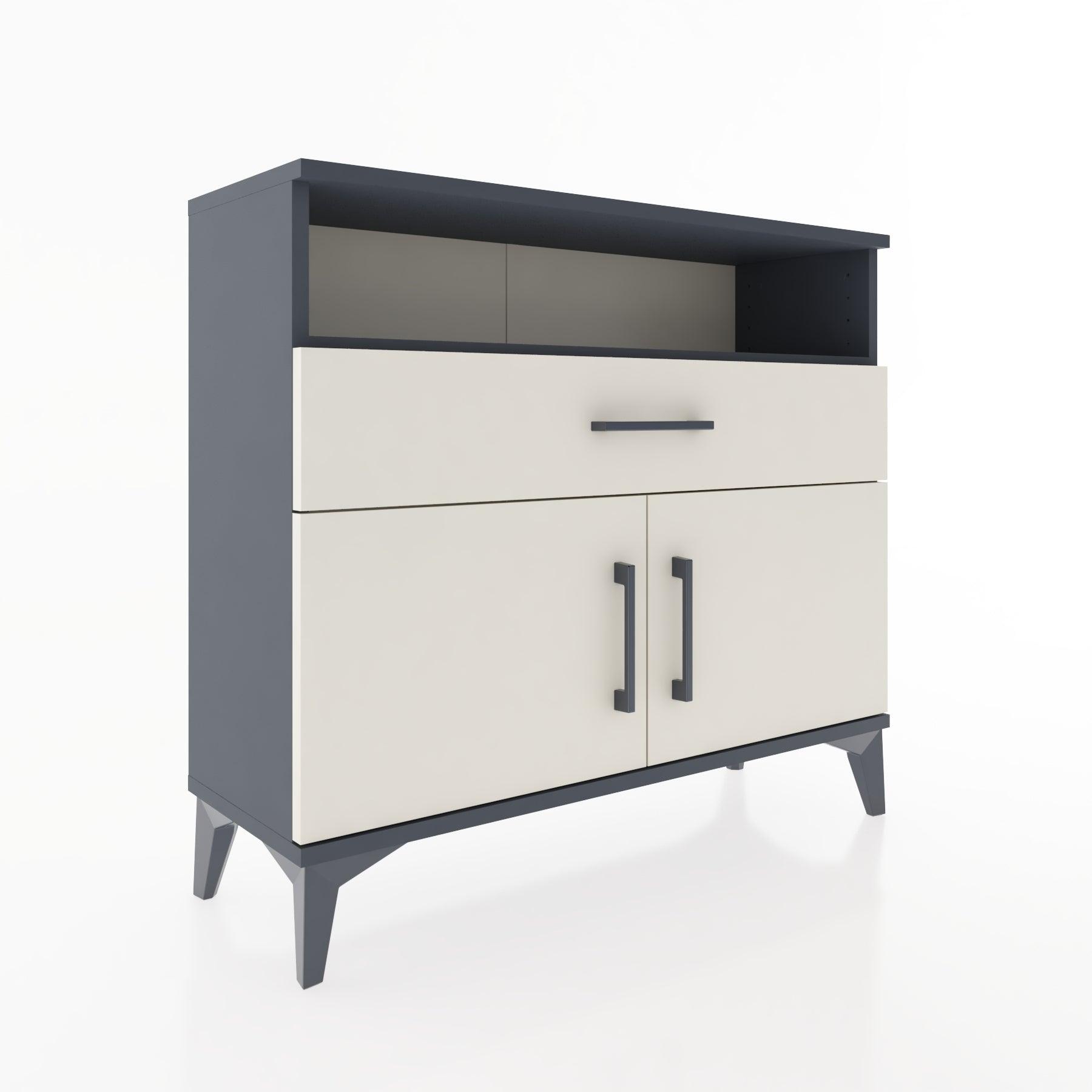 Woodntry Modüler Şifonyer Kapak Raf Çekmeceli 88x30x68 cm Antrasit - Woodntry