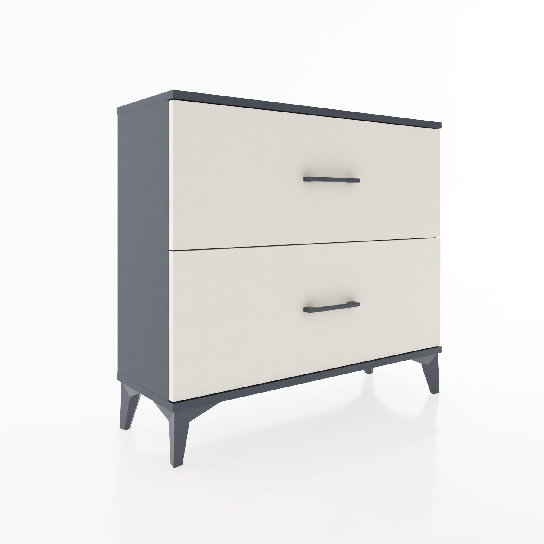 Woodntry Modüler Şifonyer İki Çekmeceli V4 88x30x68 cm Antrasit - Woodntry