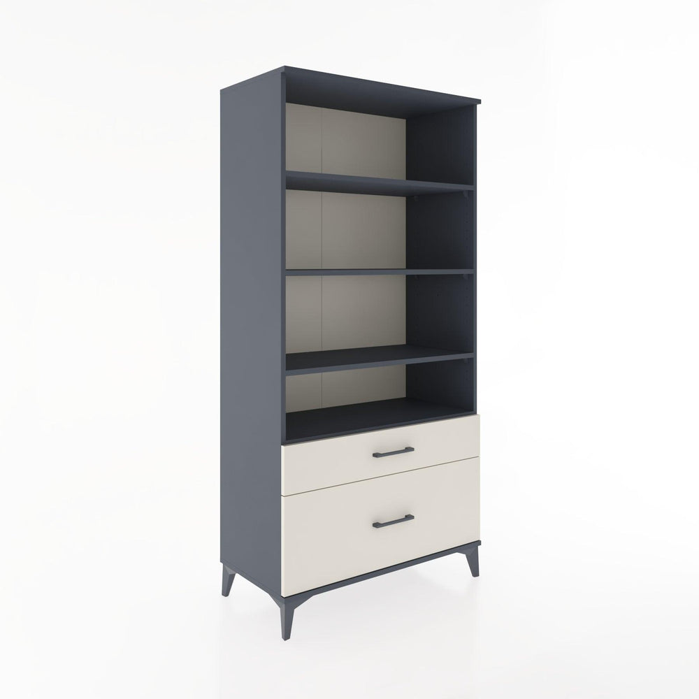 Woodntry Modüler Dolap Antrasit 88x44x170 cm Çekmeceli ve Raflı CR43-2