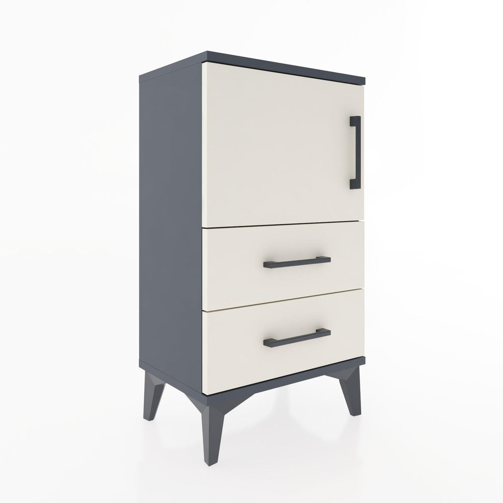 Woodntry Modüler Komodin Kapaklı 2 Çekmeceli 44x30x68 cm Antrasit - Woodntry