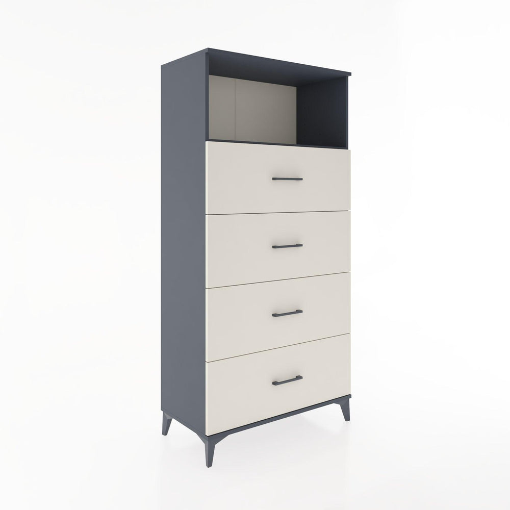 Woodntry Modüler Dolap Antrasit 88x44x170 cm Çekmeceli ve Raflı CR53-2