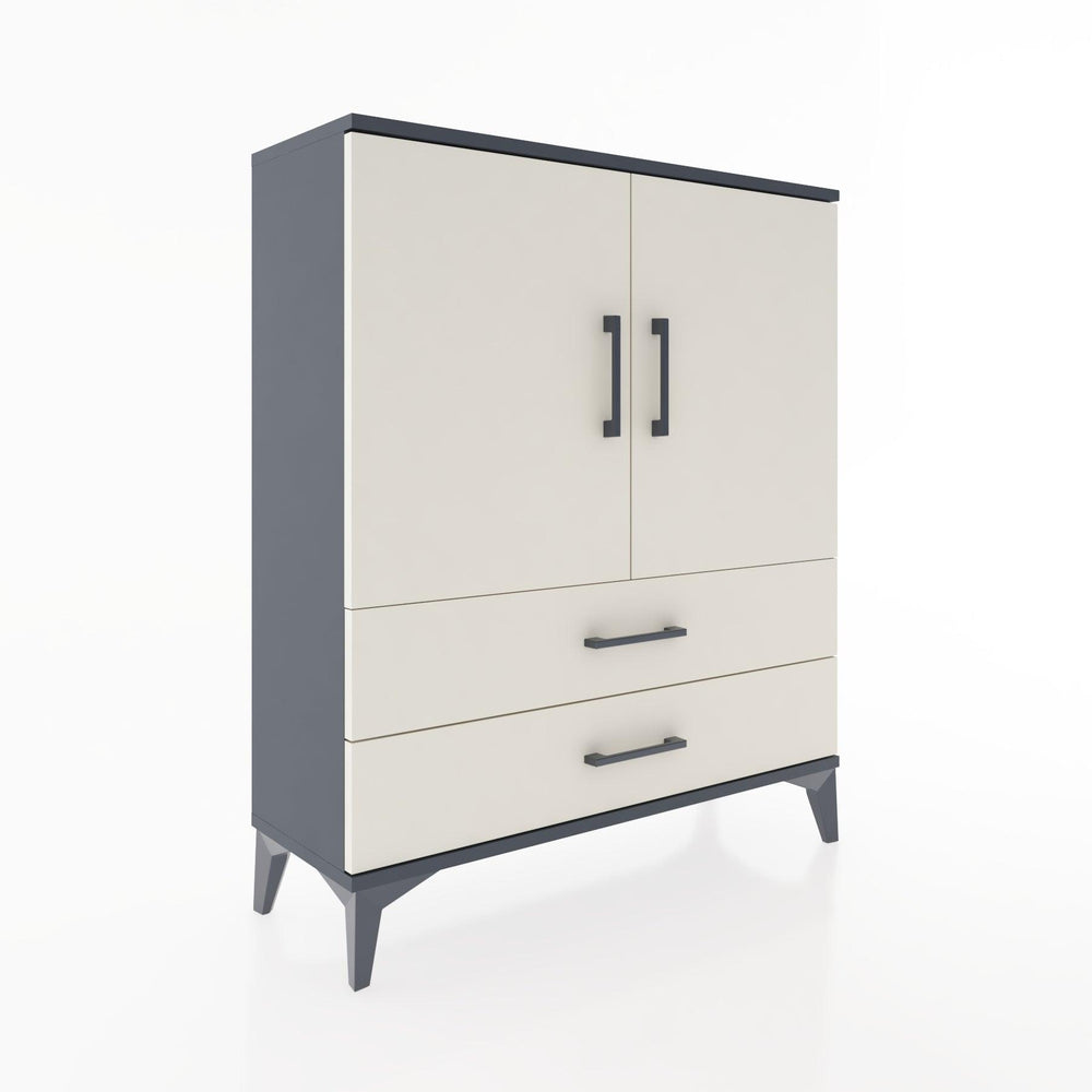 Woodntry Modüler Şifonyer Antrasit 88x30x94 cm Kapaklı ve Çekmeceli KC6-2