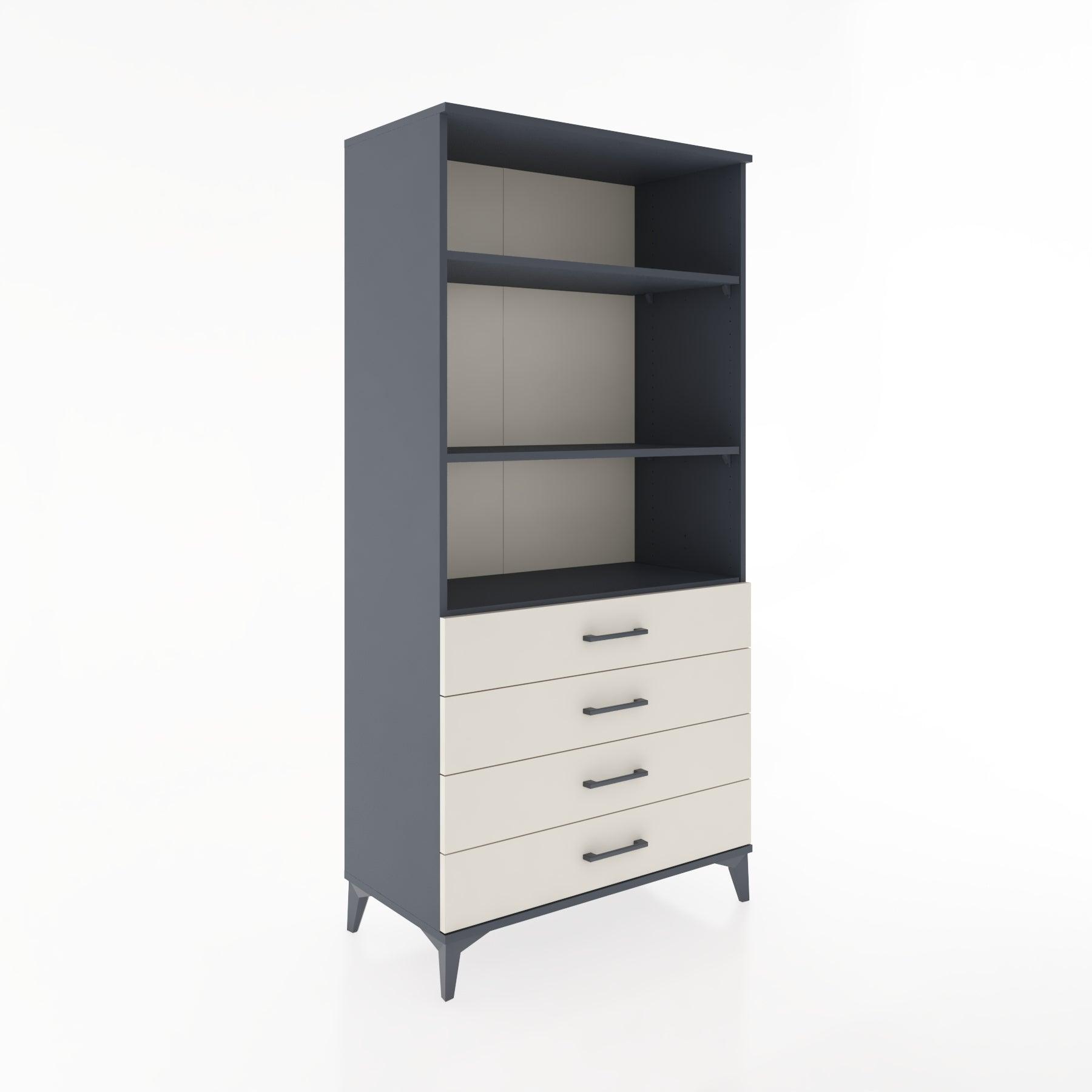 Woodntry Modular Cabinet Anthracite 88x44x170 cm with Drawers and Shelves CR36-2