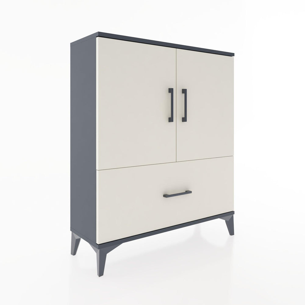 Woodntry Modüler Şifonyer Antrasit 88x30x94 cm Kapaklı ve Çekmeceli KC10-2