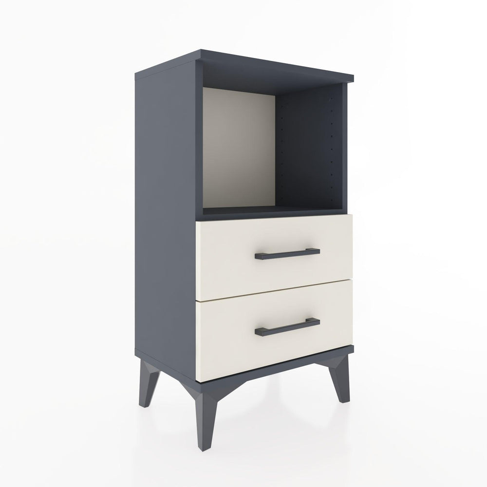 Woodntry Modüler Komodin 2 Çekmece ve Raflı V2 44x30x68 cm Antrasit - Woodntry